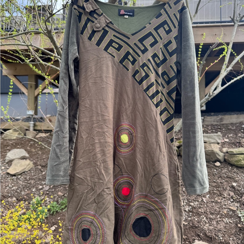 Multicolor Long Sleeve Dress